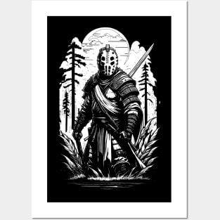 Medieval Jason (black and white) Posters and Art